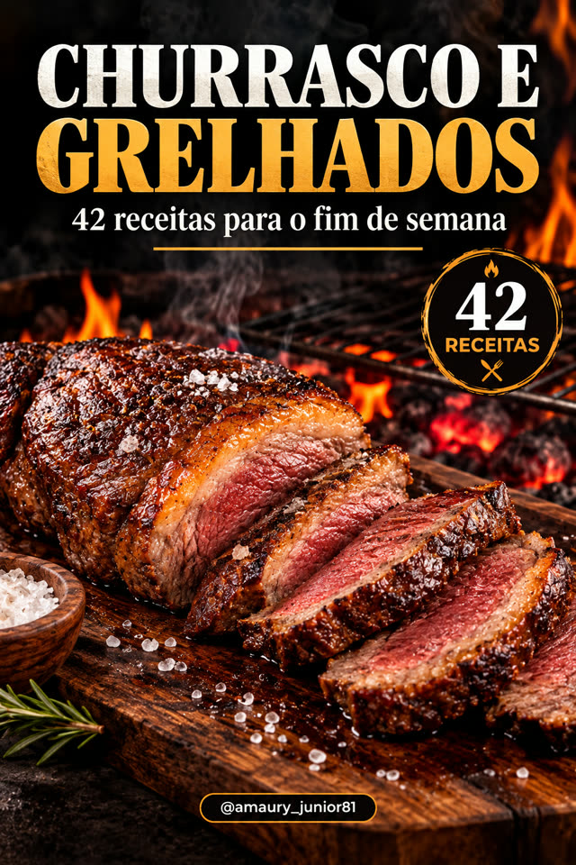 Capa do e-book Churrasco e Grelhados, por Amaury Junior
